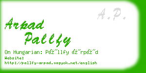 arpad pallfy business card